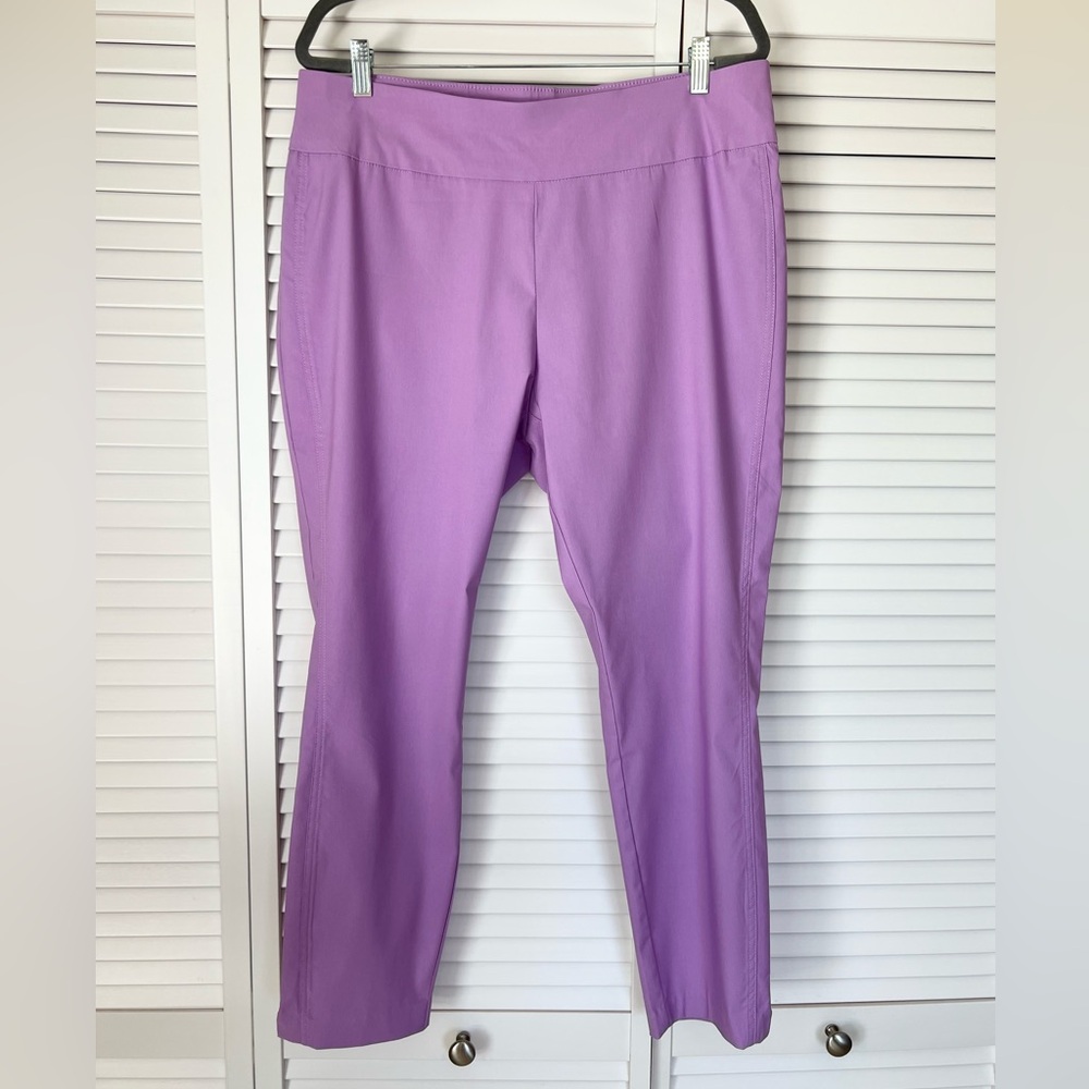 New York & Company NWT Purple Lilac Pants 27 inseam Cropped Stretch Pull On XL